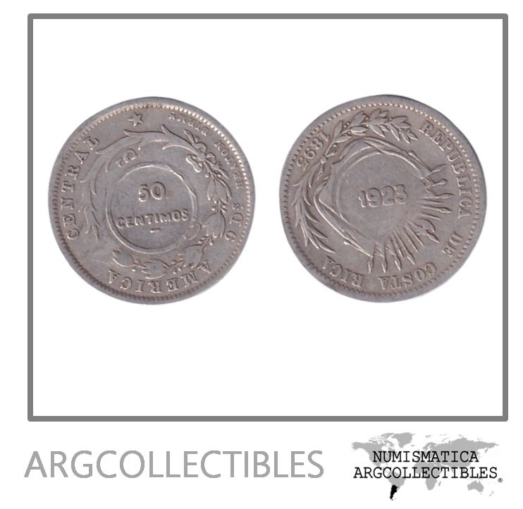 Costa Rica Moneda 50 Centimos 1923-1893 Plata 750 KM-159 VF+