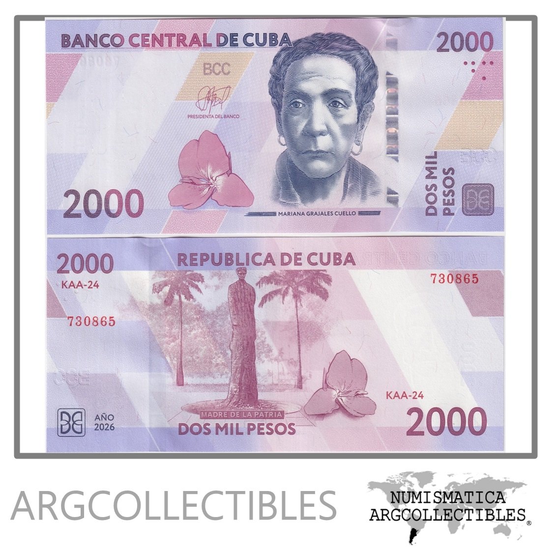 Cuba Billete 2.000 Pesos 2026 P-145 UNC