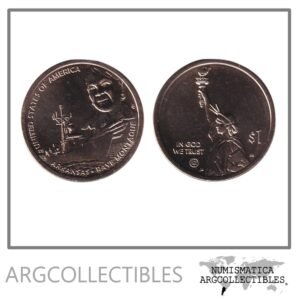 USA Moneda 1 Dolar 2025 D Laton Innovacion Arkansas Raye Montague UNC