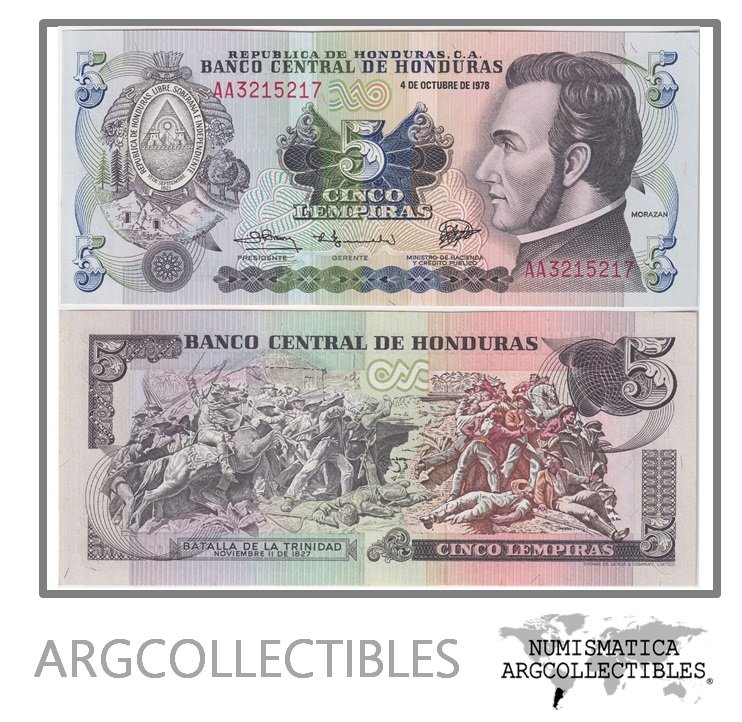 Honduras Billete 5 Lempiras 1978 P-63a UNC