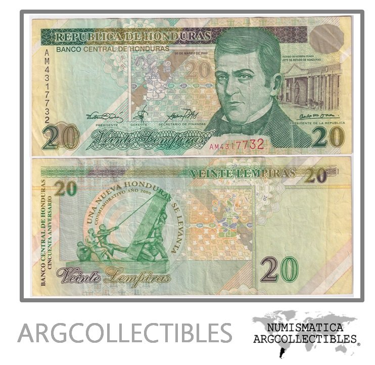 Honduras Billete 20 Lempiras 2000 P-83 VF