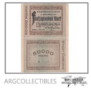 Alemania Billete 50.000 Marcos 1923 Notgeld Coblenz VF+