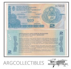 Argentina Billete 2 pesos 2001 EC-242 XF+ (Chaco Quebracho)