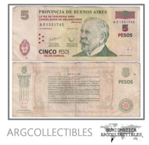 Argentina Billete 5 Pesos 2001 P-S-2312/EC-214 VF (Patacon)