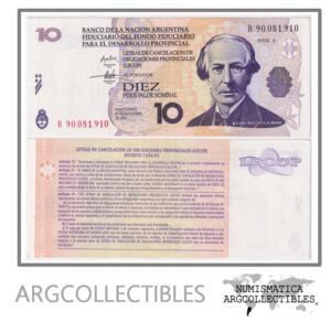 Argentina Billete 10 pesos 2001 EC-205R XF (Lecop) (Repocision)