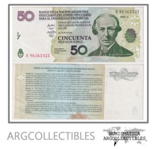 Argentina Billete 50 pesos 2001 EC-209R XF- (Lecop) (Manchado) (Reposicion)