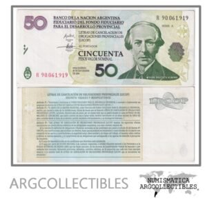 Argentina Billete 50 pesos 2001 EC-208R XF (Lecop) (Reposicion)