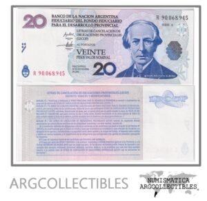 Argentina Billete 20 pesos 2001 EC-206R UNC (Lecop) (Reposicion)