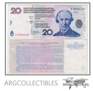Argentina Billete 20 pesos 2001 EC-206R XF (Lecop) (Reposicion)