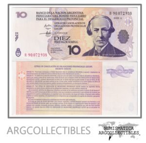 Argentina Billete 10 pesos 2001 EC-205R UNC (Lecop) (Reposicion)