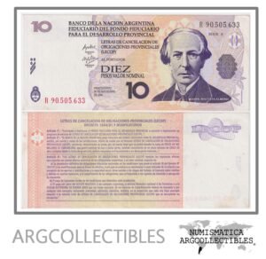 Argentina Billete 10 pesos 2001 EC-204R AU (Lecop) (Reposicion)