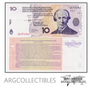 Argentina Billete 10 pesos 2001 EC-205 UNC (Lecop)