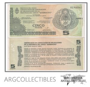 Argentina Billete 5 pesos 2001 EC-245 XF (Chaco Quebracho)
