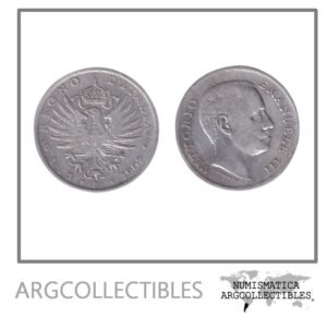 Italia Moneda 1 Lira 1907 R Plata 835 Vittorio Emanuele III KM-32 VF+