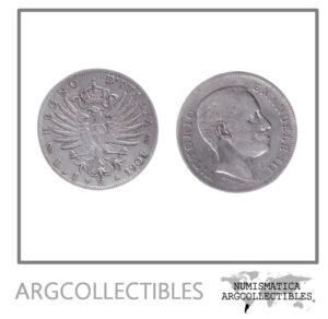 Italia Moneda 1 Lira 1901 R Plata 835 Vittorio Emanuele III KM-32 VF