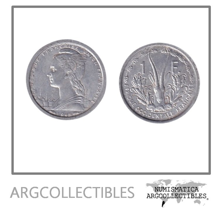 Africa Occidental Francesa Moneda 1 Franco 1948 Aluminio KM-3 AU