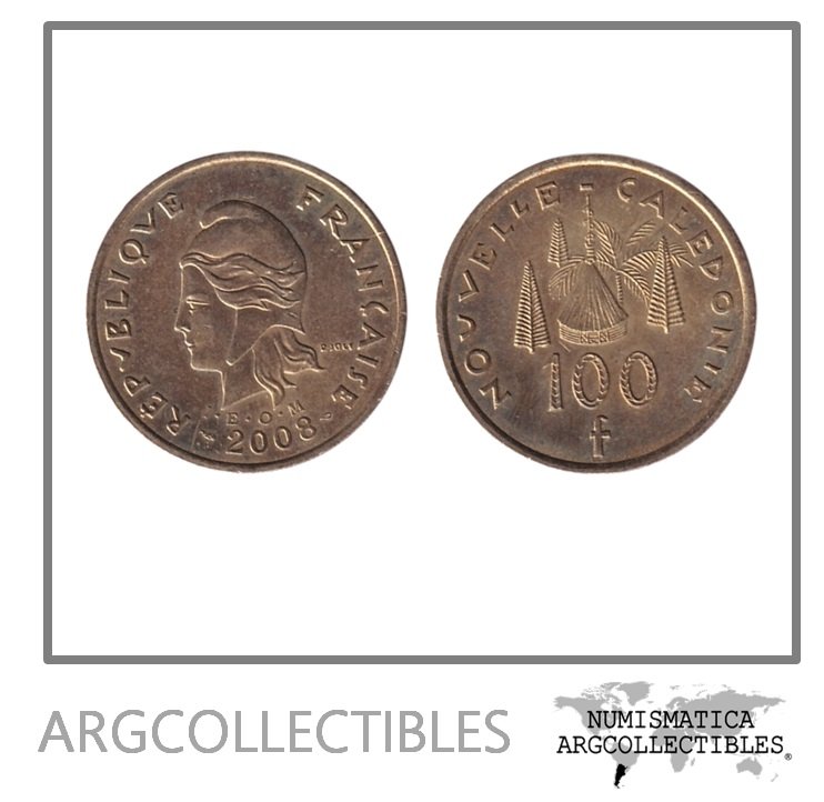 Nueva Caledonia Moneda 100 Franco 2008 Bronce KM-15a UNC