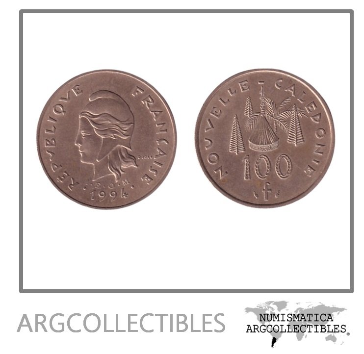 Nueva Caledonia Moneda 100 Francos 1994 Laton KM-15 UNC