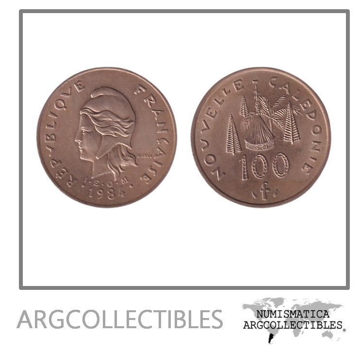 Nueva Caledonia Moneda 100 Francos 1984 Laton KM-15 UNC