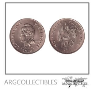 Nueva Caledonia Moneda 100 Francos 1976 Laton KM-15 UNC
