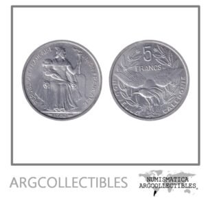 Nueva Caledonia Moneda 5 Francos 1952 Aluminio KM-4 AU