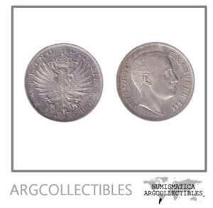 Italia Moneda 1 Lira 1907 R Plata 835 Vittorio Emanuele III KM-32 UNC