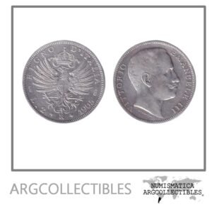 Italia Moneda 2 Liras 1905 R Plata 835 Vittorio Emanuele III KM-33 VF+