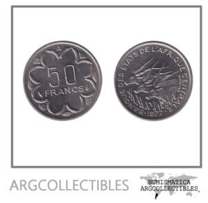 Africa Central Moneda 50 Francos 1977 Niquel KM-11 UNC
