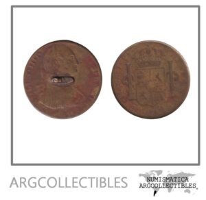 Peru Moneda 8 Reales 1805 JP Boton Colonial de Bronce Realista Carlos III