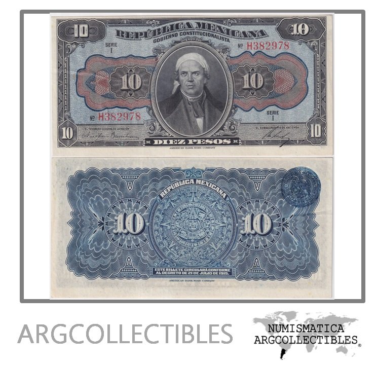 Mexico Billete 10 Pesos 1915 P-S-686 AU