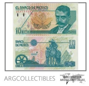 Mexico Billete 10 Pesos 1992 P-99 UNC (Serie K)