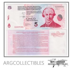Argentina Billete 5 Pesos 2001 EC-203 UNC (Lecop)