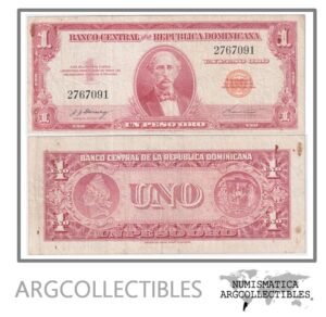 Republica Dominicana Billete 1 Peso 1962 P-91 F+