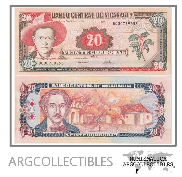Nicaragua Billete 20 Cordobas 1995 P-182 UNC
