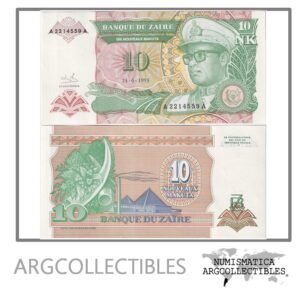 Zaire Billete 10 Zaires 1993 P-49 UNC