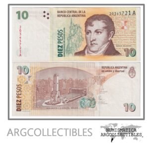Argentina Billete 10 Pesos 1998 P-348/BOT-3401 XF+ (Serie A)