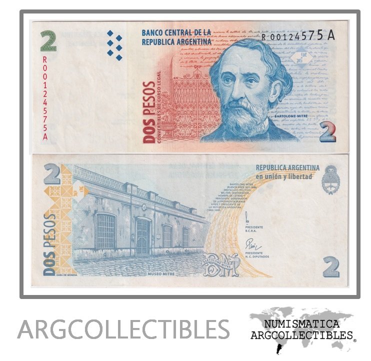Argentina Billete 2 Pesos 1997 P-346/BOT-3208 XF+ (Reposicion)