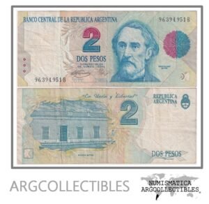 Argentina Billete 2 Pesos 1996 P-340b/BOT-3018 VF (Serie B)