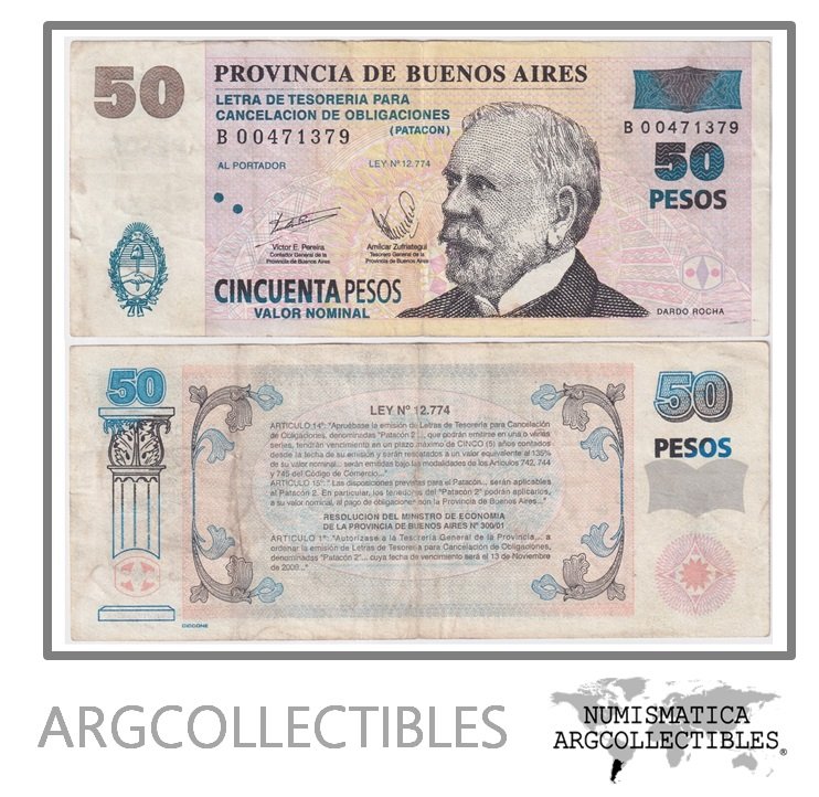 Argentina Billete 50 Pesos 2002 P-S-2315 / EC-224 VF (Patacon)