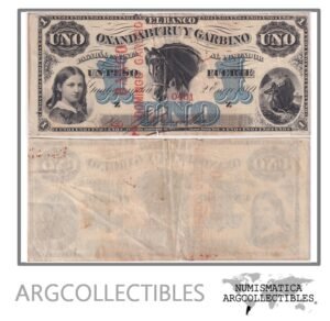 Argentina Billete 1 Peso 1869 P-S-1802/BAU-ENR-132 VF- (Banco Domingo Garbino)