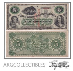 Argentina Billete 5 Pesos 1869 P-S-1803/BAU-ENR-133 XF (Banco Domingo Garbino)