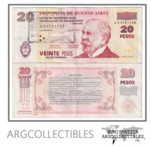 Argentina Billete 20 Pesos 2001 P-S-2314/EC-220 XF (Patacon) (Cancelado Negro)