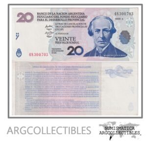 Argentina Billete 20 pesos 2001 EC-207 AU (Lecop)
