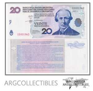 Argentina Billete 20 pesos 2001 EC-206 UNC (Lecop)