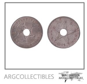 Congo Belga Moneda 20 centavos 1911 Niquel KM-19 F+