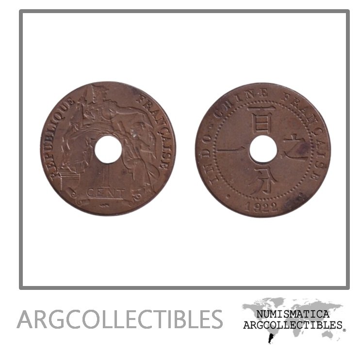 Indochina Moneda 1 Centavo 1920 Bronce KM-12.1 VF