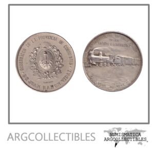 Argentina Medalla 1911 Cobre Plateado Ferroviaria Corrientes Inaguracion Linea de la Capital a General Paz