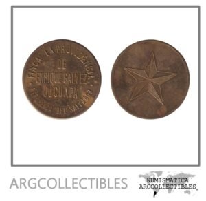 El Salvador Ficha Token Finca Jucuapa La Providencia de Enrique Galvez Bronce