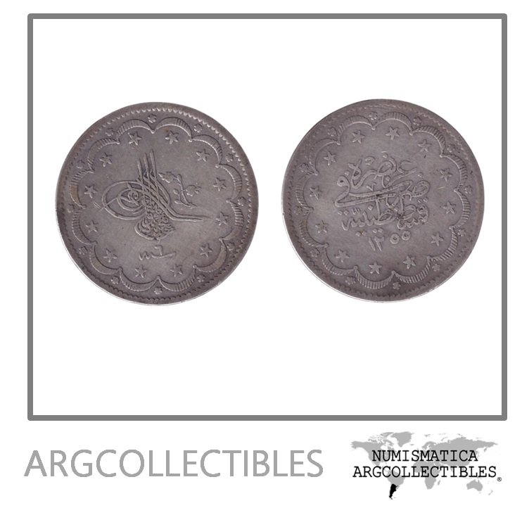 Turquia Imperio Otomano Moneda 20 Kurus 1839 Plata 830 Abdulmecid I KM-675 VF+