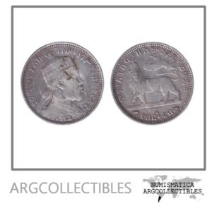 Etiopia Moneda 1/4 Birr 1897 Plata 835 Menelik II KM-3 VF